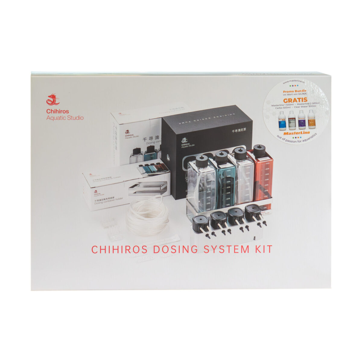 Chihiros Dosieranlage + Zubehör + Masterline Dünger (500ml) + Clear Water – Bild 1